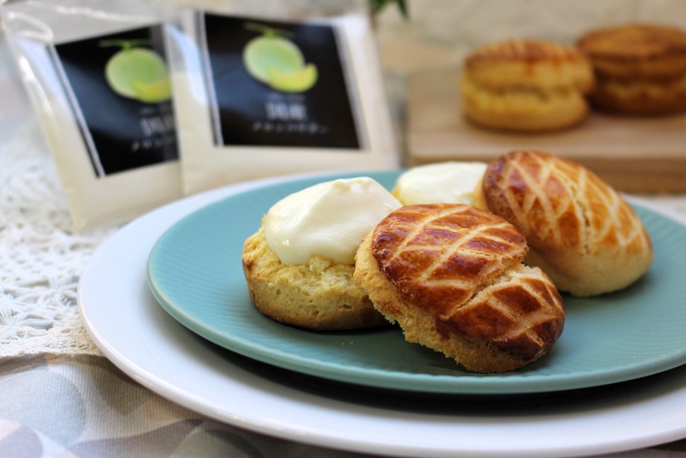 メロンクリームのスコーンの画像