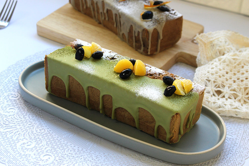 抹茶のアーモンドケーキの画像