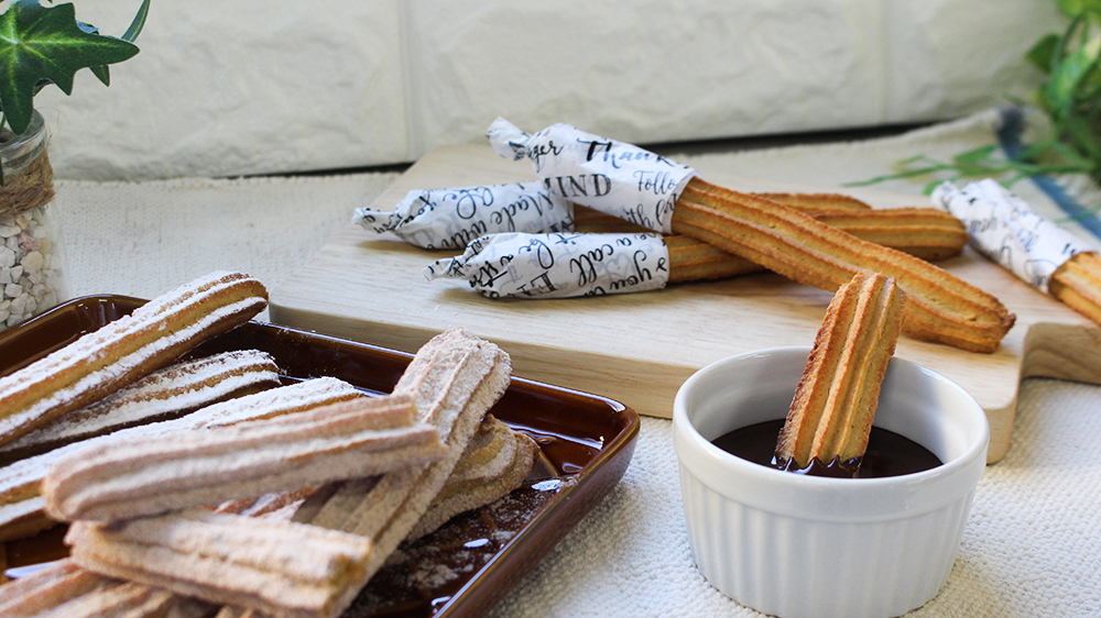 オートミールパウダーで揚げないチュロス