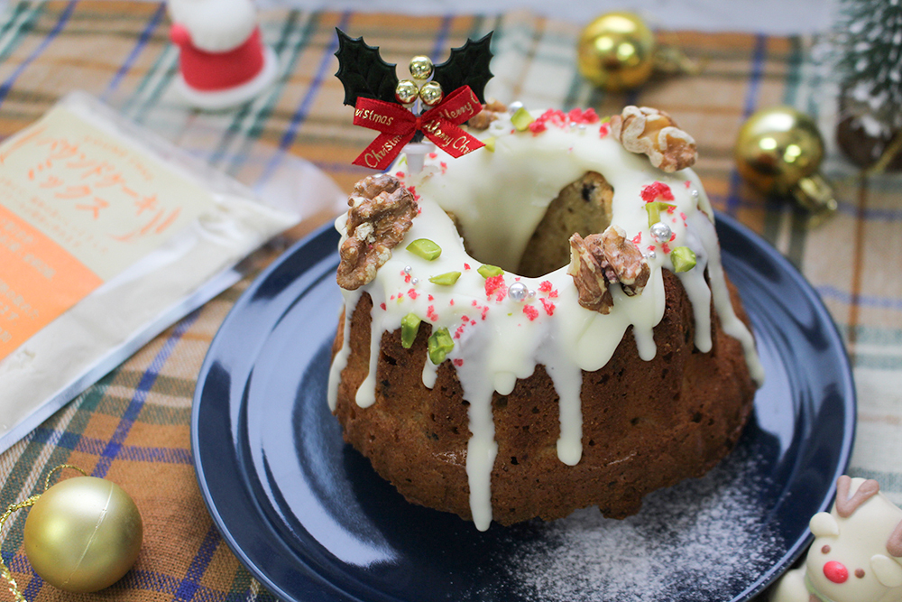 【動画】パウンドケーキミックスで作る、クリスマスのクグロフの画像
