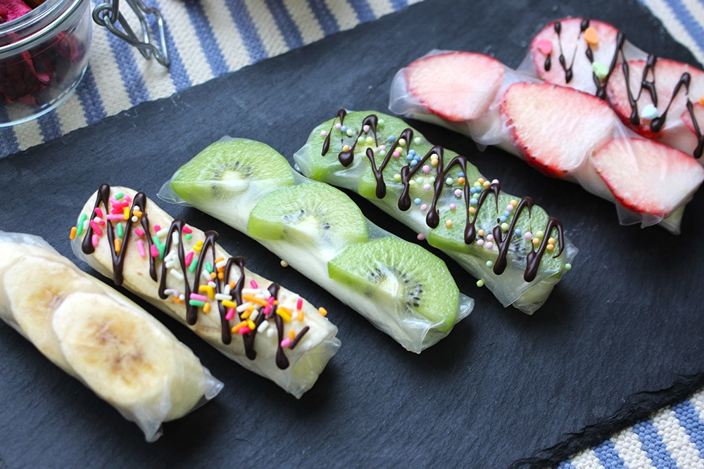 ライスペーパーでフルーツ巻きの画像