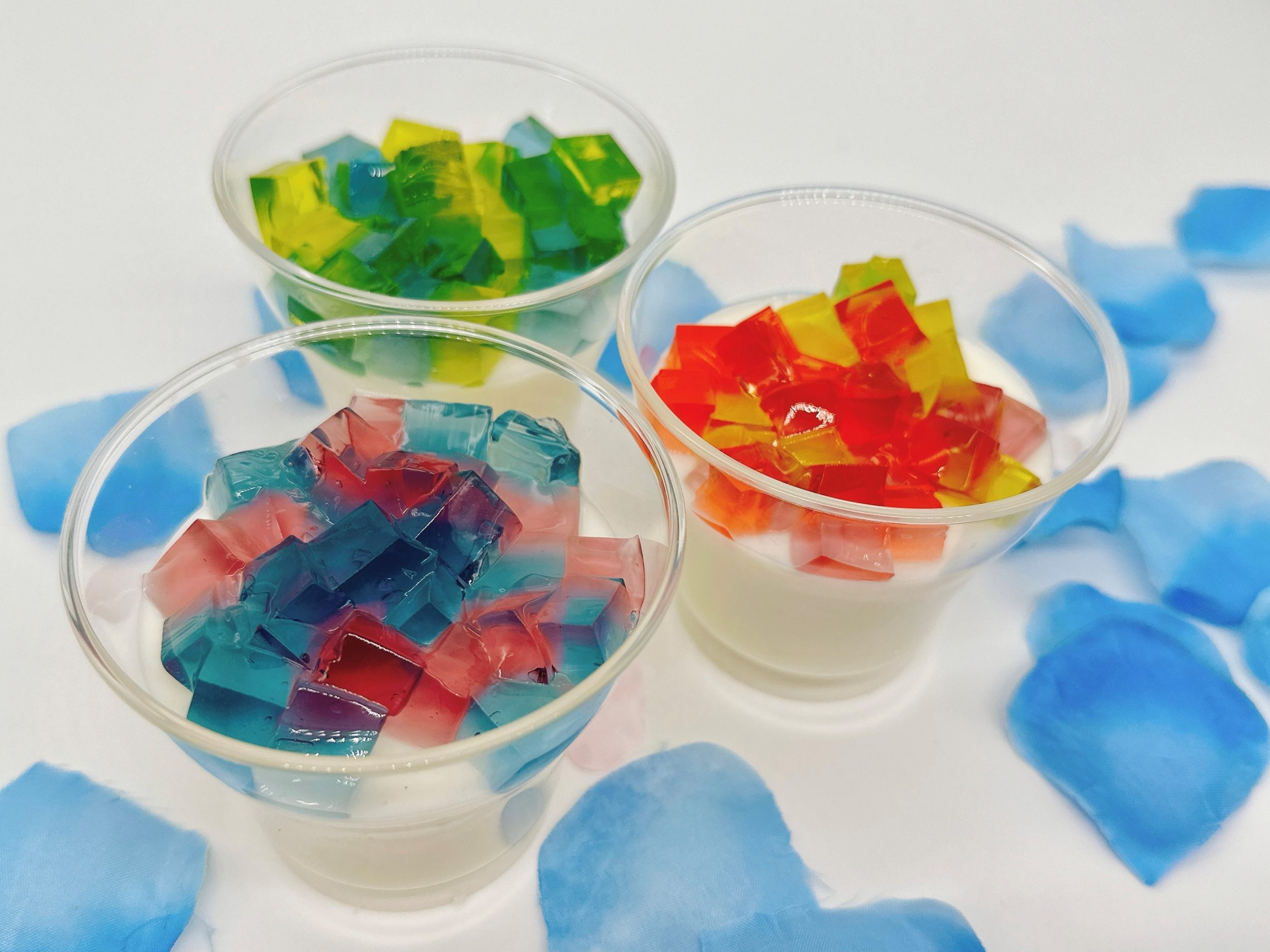 牛乳消費！あじさい風ミルクプリンの画像