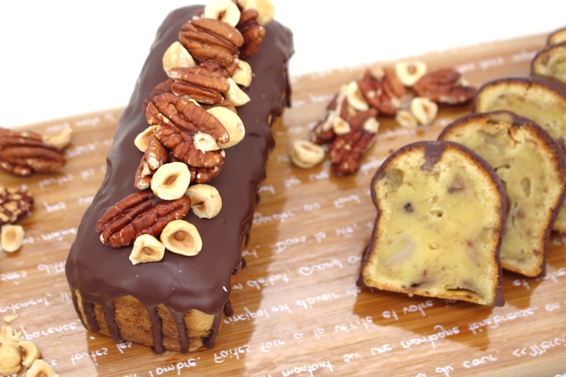 ナッツとバナナのチョコレートパウンドの画像