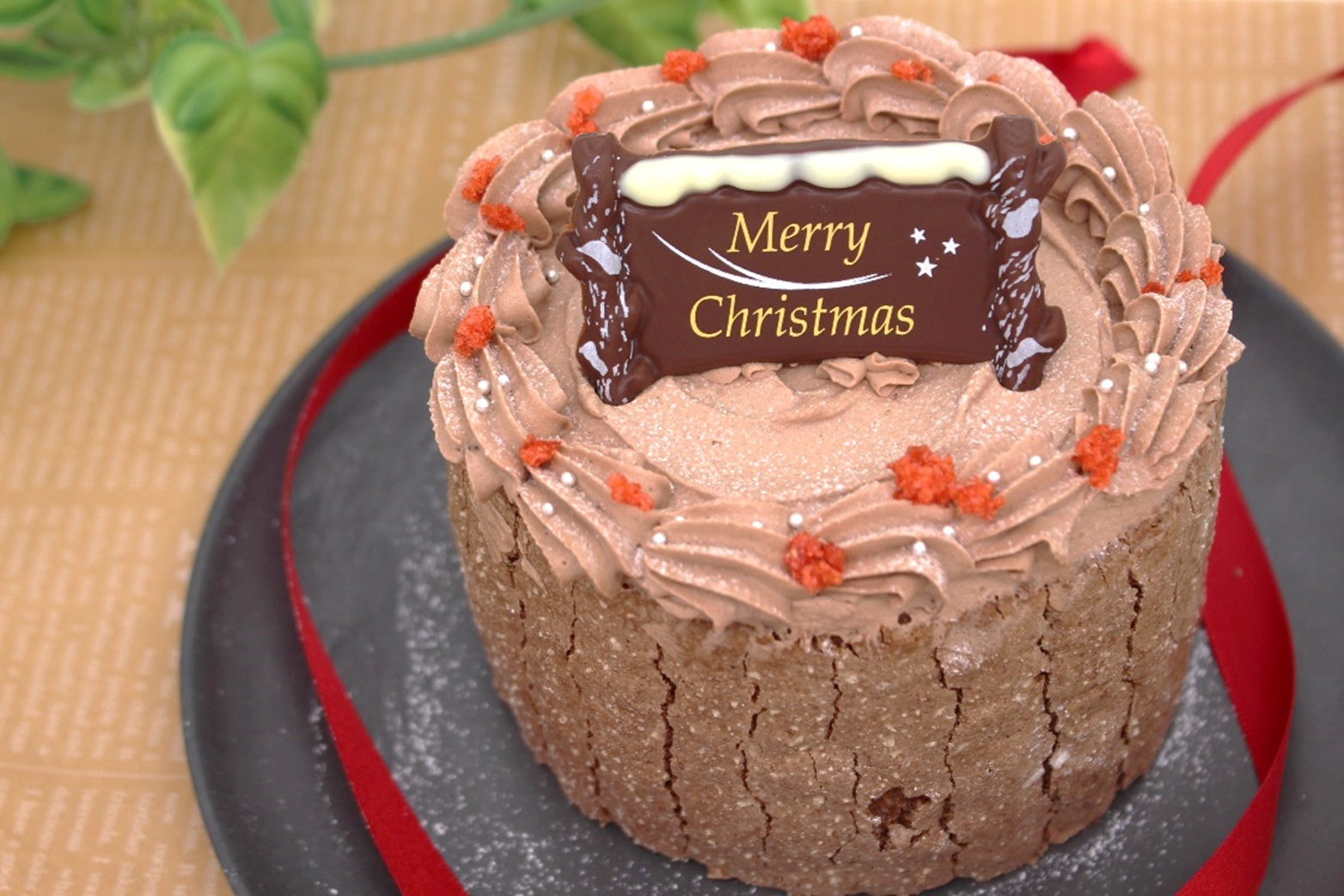 切り株風ロールケーキの画像