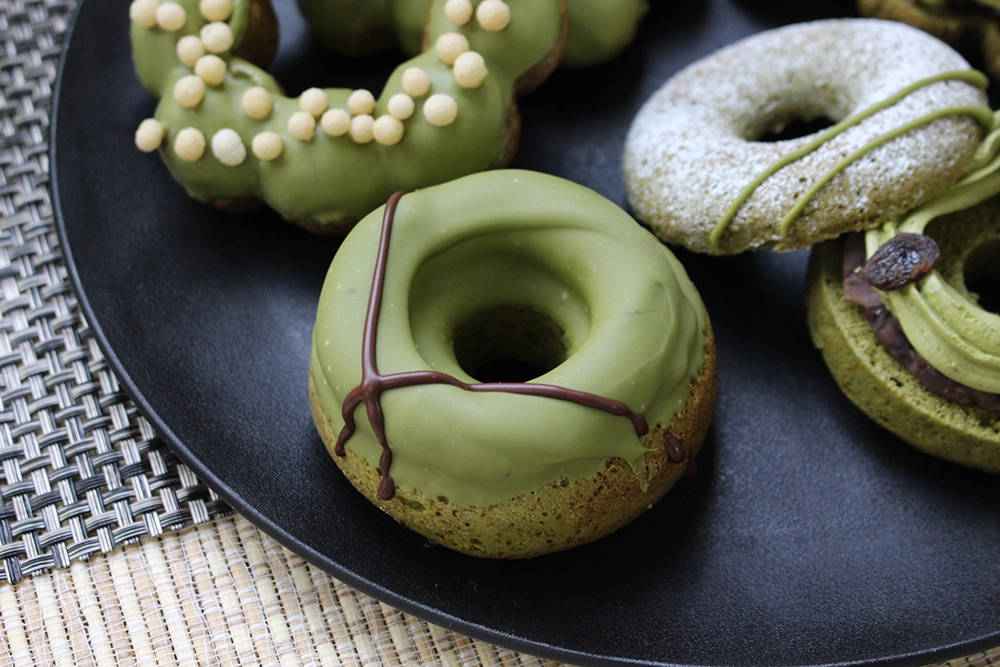 【ミスド再現】抹茶カスタード焼きドーナツの画像