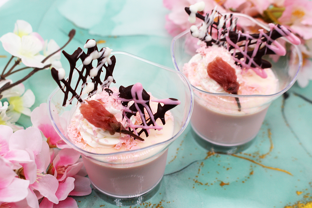 桜のチョコプリンの画像